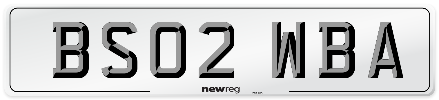 BS02 WBA Number Plate from New Reg